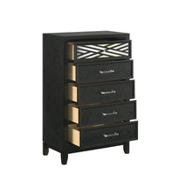 Kira 50 Inch Tall Dresser Chest, 5 Dovetail Drawers, Black Rubberwood - BM309484