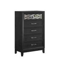 Kira 50 Inch Tall Dresser Chest, 5 Dovetail Drawers, Black Rubberwood - BM309484