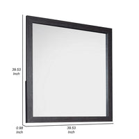 Lala 40 x 40 Inch Dresser Mirror, Modern Rectangular Shape, Black Finish - BM309492