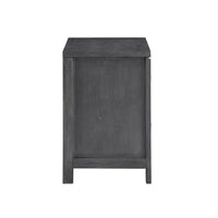 Tal 27 Inch Nightstand, 2 Drawers with Chrome Handles, Charcoal Gray Finish - BM309499