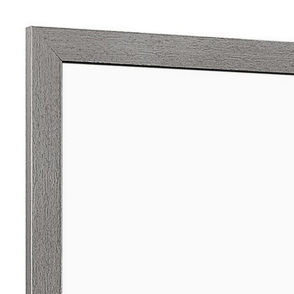 Sami 40 x 40 Dresser Mirror, Embossed Texture, Modern Style, Gray Wood  - BM309516