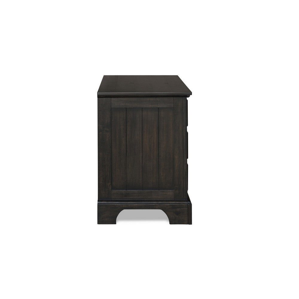 Annu 30 Inch Nightstand, 3 Drawers, Felt and Cedar Lining, Walnut Brown - BM309517