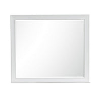Limi 37 x 43 Dresser Mirror, Modern Wood Frame, White Brushed Finish - BM309521