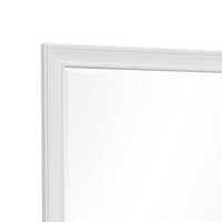 Limi 37 x 43 Dresser Mirror, Modern Wood Frame, White Brushed Finish - BM309521
