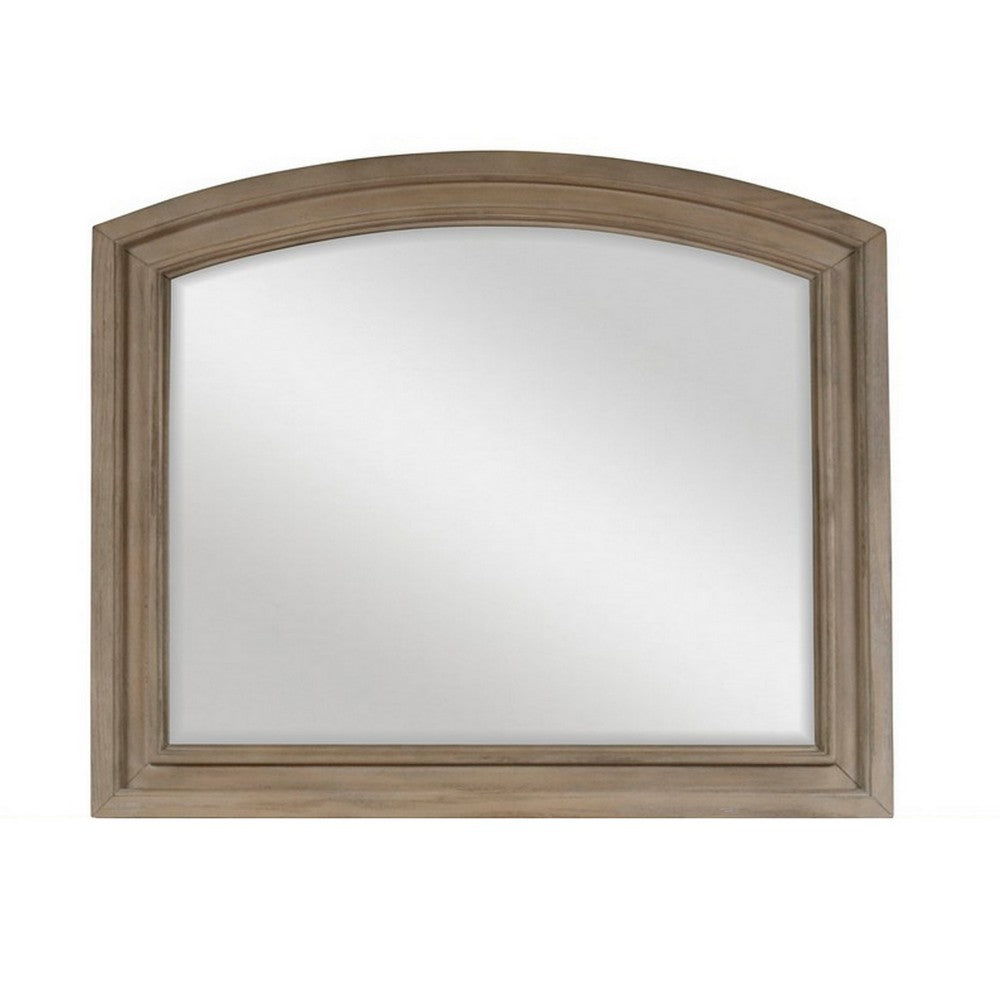 Jira 37 x 42 Dresser Mirror, Arched Curve, Multistep Brushed, Gray Wood - BM309522