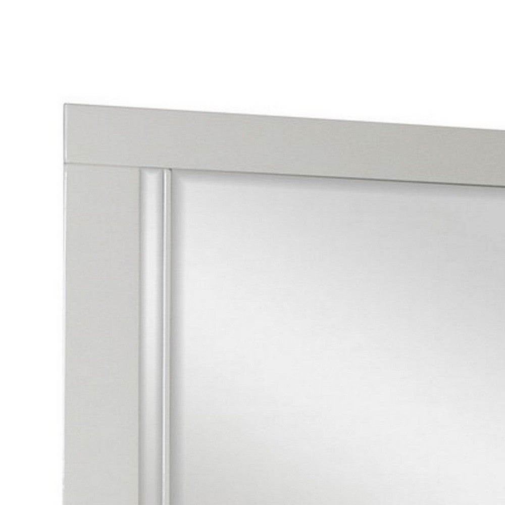 Yoza 38 x 47 Dresser Mirror, Modern, High Gloss White Laminate Finish - BM309524
