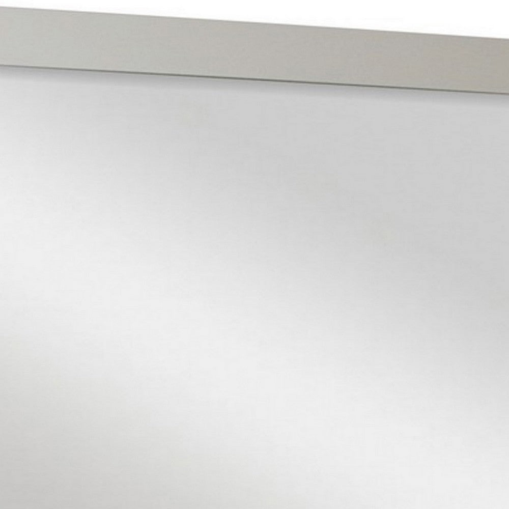 Yoza 38 x 47 Dresser Mirror, Modern, High Gloss White Laminate Finish - BM309524