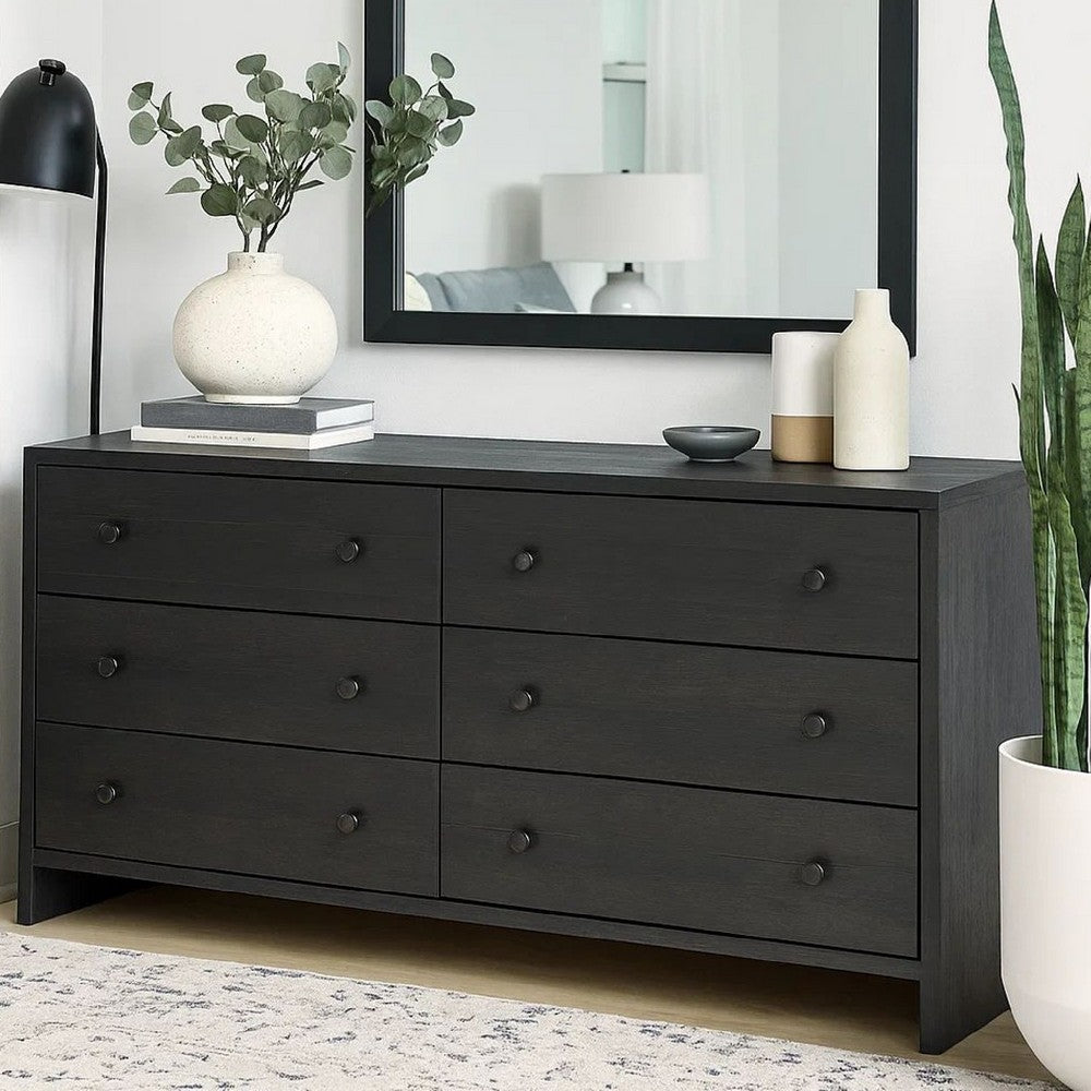 Benjara Moko 40 x 40 Dresser Mirror, Square Shape, Modern Style, Black  Finished Frame - BM309532 |Benzara.com, image size:1000x1000