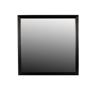 Umi 39 x 39 Dresser Mirror, Molded Design Solid Wood Black Square Frame - BM309546