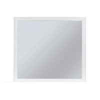 Umi 39 x 39 Dresser Mirror, Molded Design Solid Wood White Square Frame - BM309548