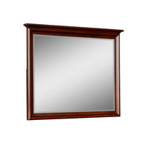 Tia 38 x 46 Dresser Mirror, Basswood Square Frame, Molded Tier Top, Brown - BM309549