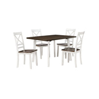 Dera 21 Inch Dining Chair Set of 2, Crossed Back, White Rubberwood Frame - BM309562