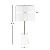 Lily 28 Inch Accent Lamp, Round Hardback Drum Shade, White Base, Gold - BM309578