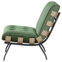 Nain 35 Inch Accent Chair, Oversized Cushion Tufted Back, Green Upholstery - BM309603