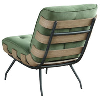 Nain 35 Inch Accent Chair, Oversized Cushion Tufted Back, Green Upholstery - BM309603