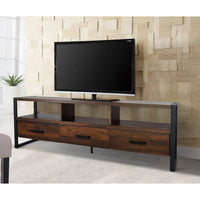 Anny 71 Inch TV Media Entertainment Center, 3 Drawers, Black, Dark Brown - BM309611