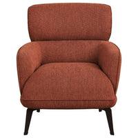 Dup 34 Inch Accent Chair, Cushioned Seat, Rounded Track Arms, Muted Orange - BM309612