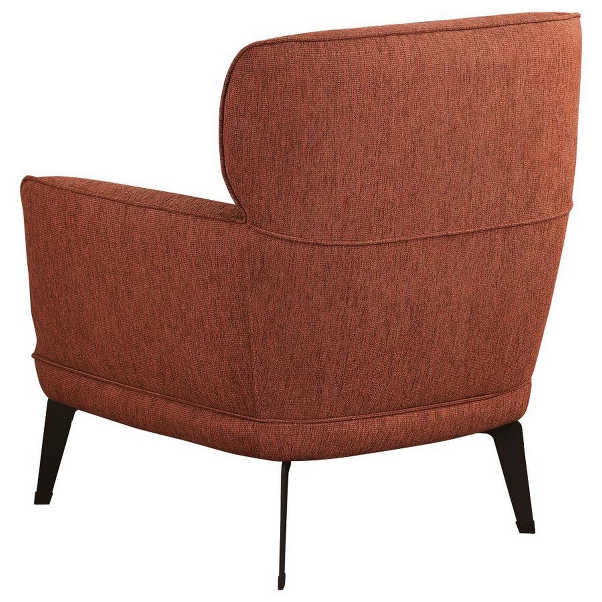 Dup 34 Inch Accent Chair, Cushioned Seat, Rounded Track Arms, Muted Orange - BM309612