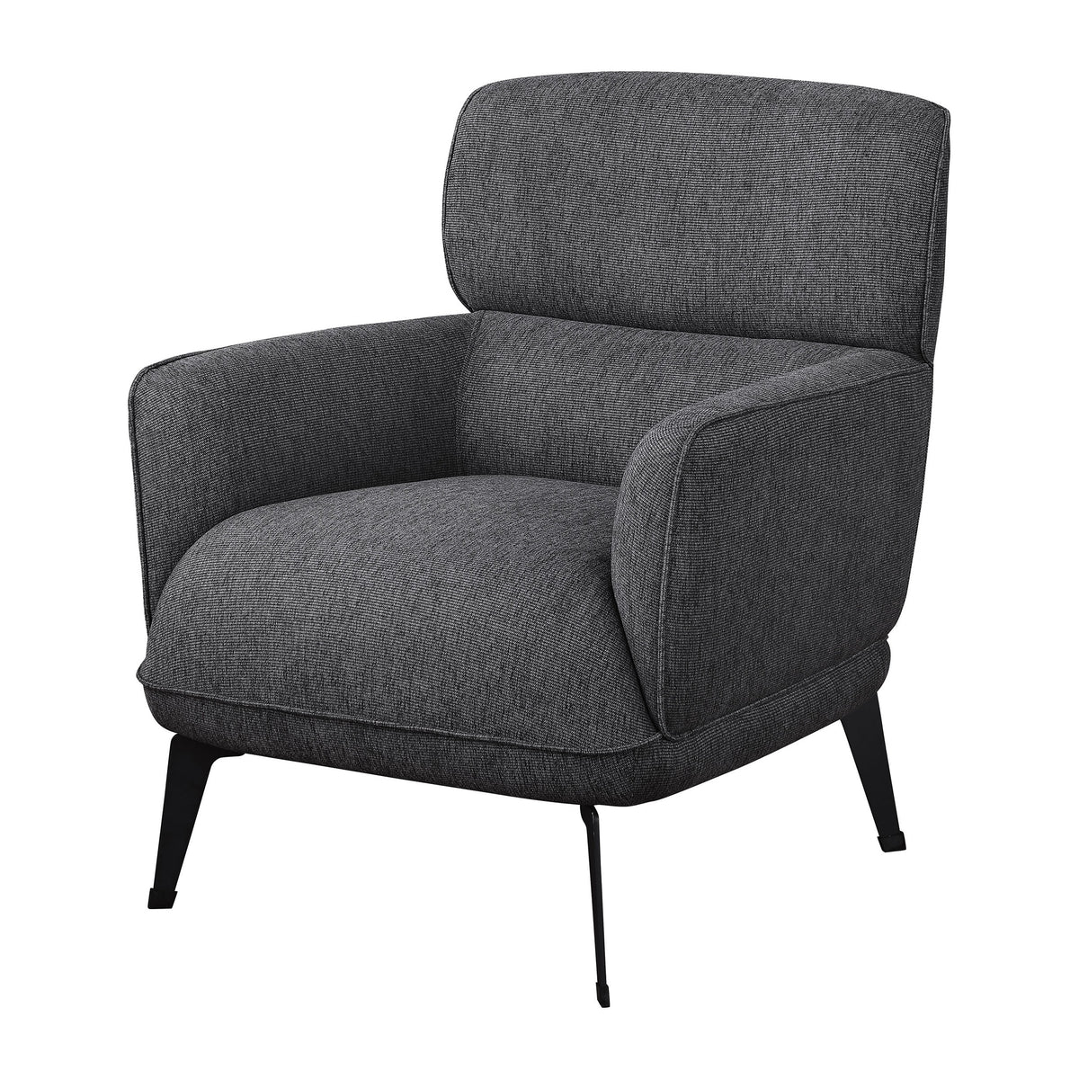 Dup 34 Inch Accent Chair, Cushioned Seat, Rounded Track Arms, Muted Gray - BM309613