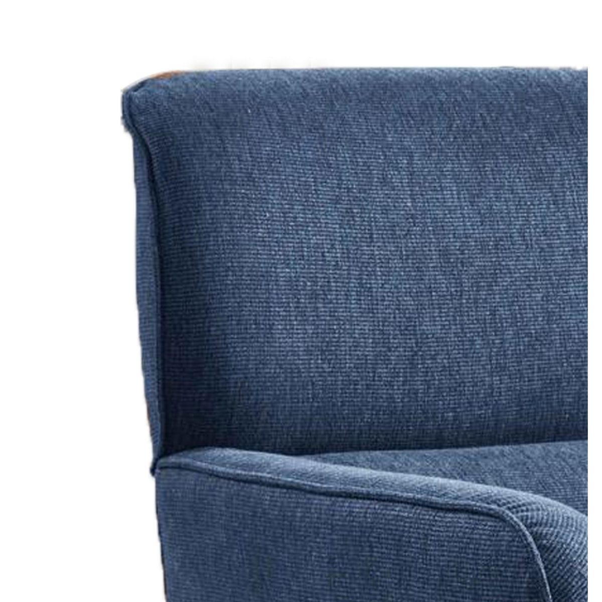 Dup 34 Inch Accent Chair, Cushioned Seat, Rounded Track Arms, Muted Blue - BM309614