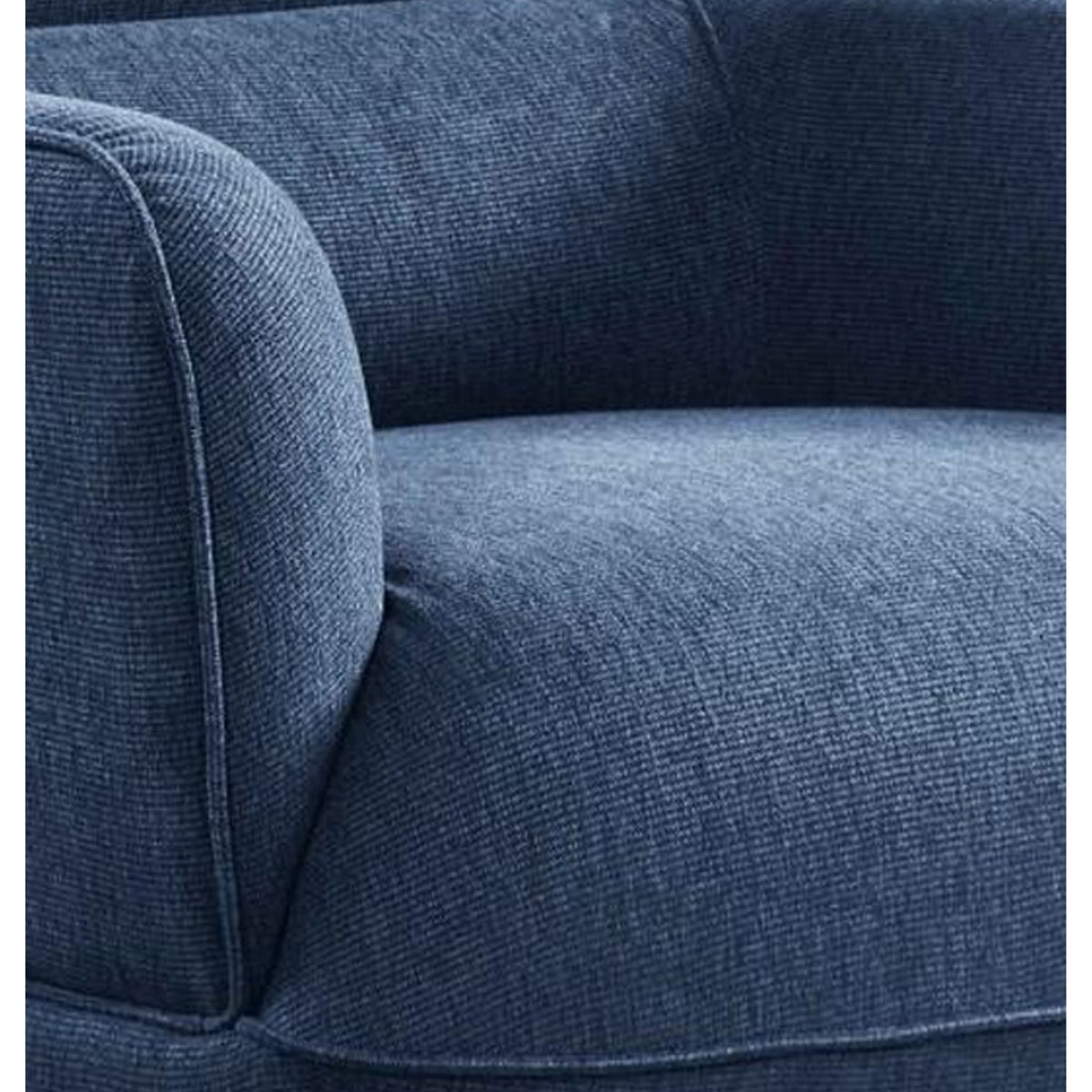 Dup 34 Inch Accent Chair, Cushioned Seat, Rounded Track Arms, Muted Blue - BM309614