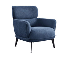 Dup 34 Inch Accent Chair, Cushioned Seat, Rounded Track Arms, Muted Blue - BM309614