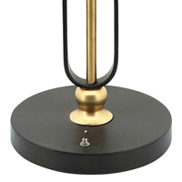 19 Inch Table Lamp, Round Metal Mesh Shade, Hollow Body, Black, Gold Stand - BM309628