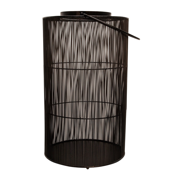 26 Inch Tall Lantern, Round Body Shape, Black Metal Wire Mesh with Handle - BM309629