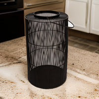 26 Inch Tall Lantern, Round Body Shape, Black Metal Wire Mesh with Handle - BM309629