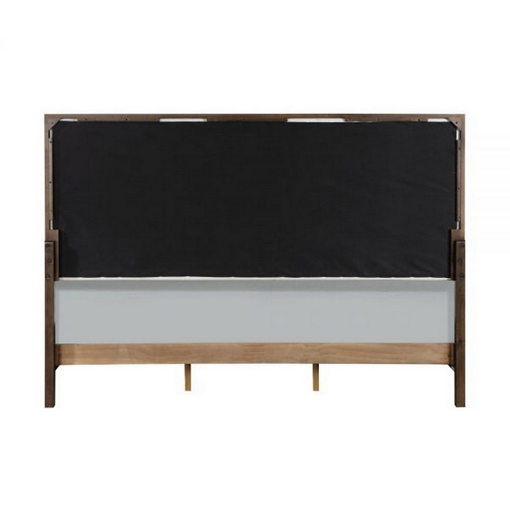Aren Queen Bed, Light Gray Fabric Upholstery, Crisp White and Smooth Brown - BM309659