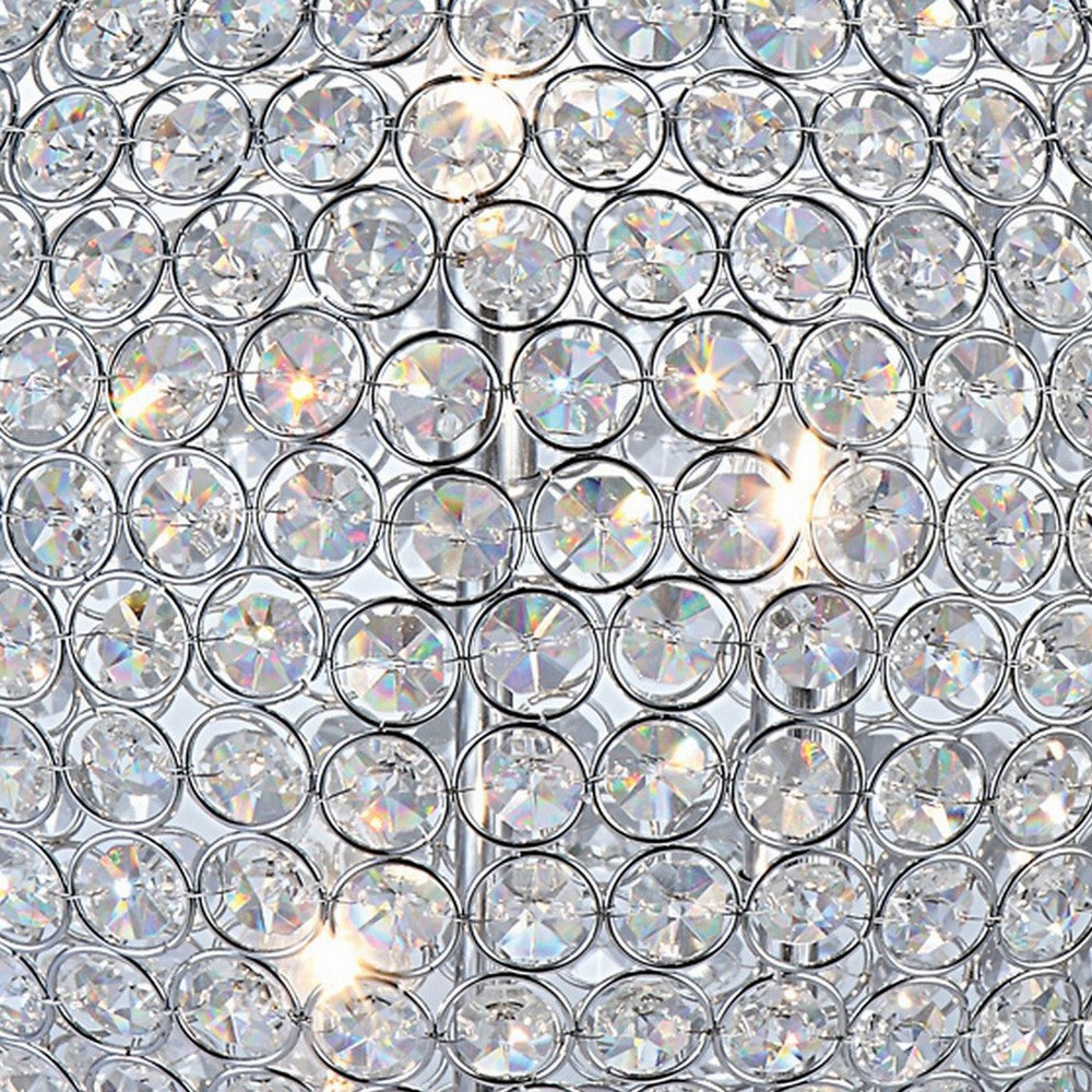 Hazel 17 Inch Table Lamp, Crystal, LED Globe Shade, Metal,  Clear Finish - BM309667