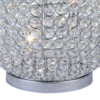 Hazel 17 Inch Table Lamp, Crystal, LED Globe Shade, Metal,  Clear Finish - BM309667