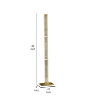 Lizy 62 Inch Floor Lamp with Crystal, LED Metal Frame, Antique Brass - BM309669