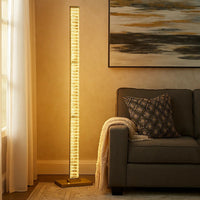 Lizy 62 Inch Floor Lamp with Crystal, LED Metal Frame, Antique Brass - BM309669