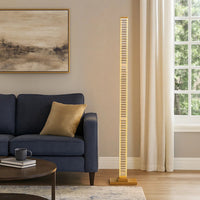 Lizy 62 Inch Floor Lamp with Crystal, LED Metal Frame, Antique Brass - BM309669