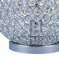 Hazel 13 Inch Table Lamp, Crystal, LED Globe Shade, Metal, Clear Finish - BM309672