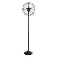 Quinn 63 Inch Accent Floor Lamp, Vintage Fan Design, Antique Bronze Finish - BM309678