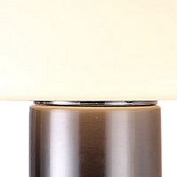 Lumina 15 Inch Table Lamp, Dome Shaped Shade, Slender Metal Stem, Silver - BM309681