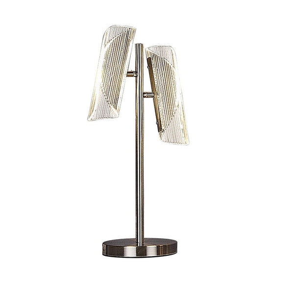 Spark 23 Inch Table Lamp with Metal Base and 2 Geometric Shades, Gold - BM309682