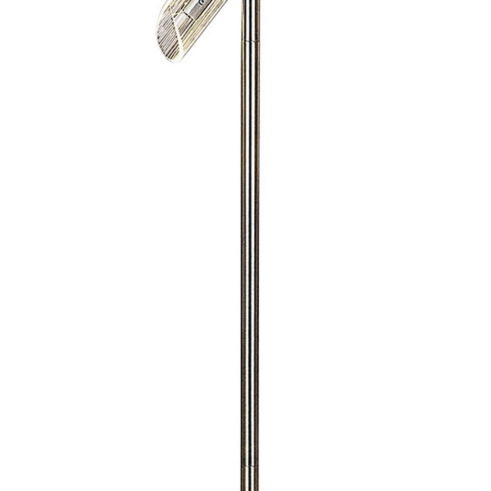 Spark 62 Inch Floor Lamp, 3 Cylindrical Glass Shades, Antique Brass, Gold - BM309683
