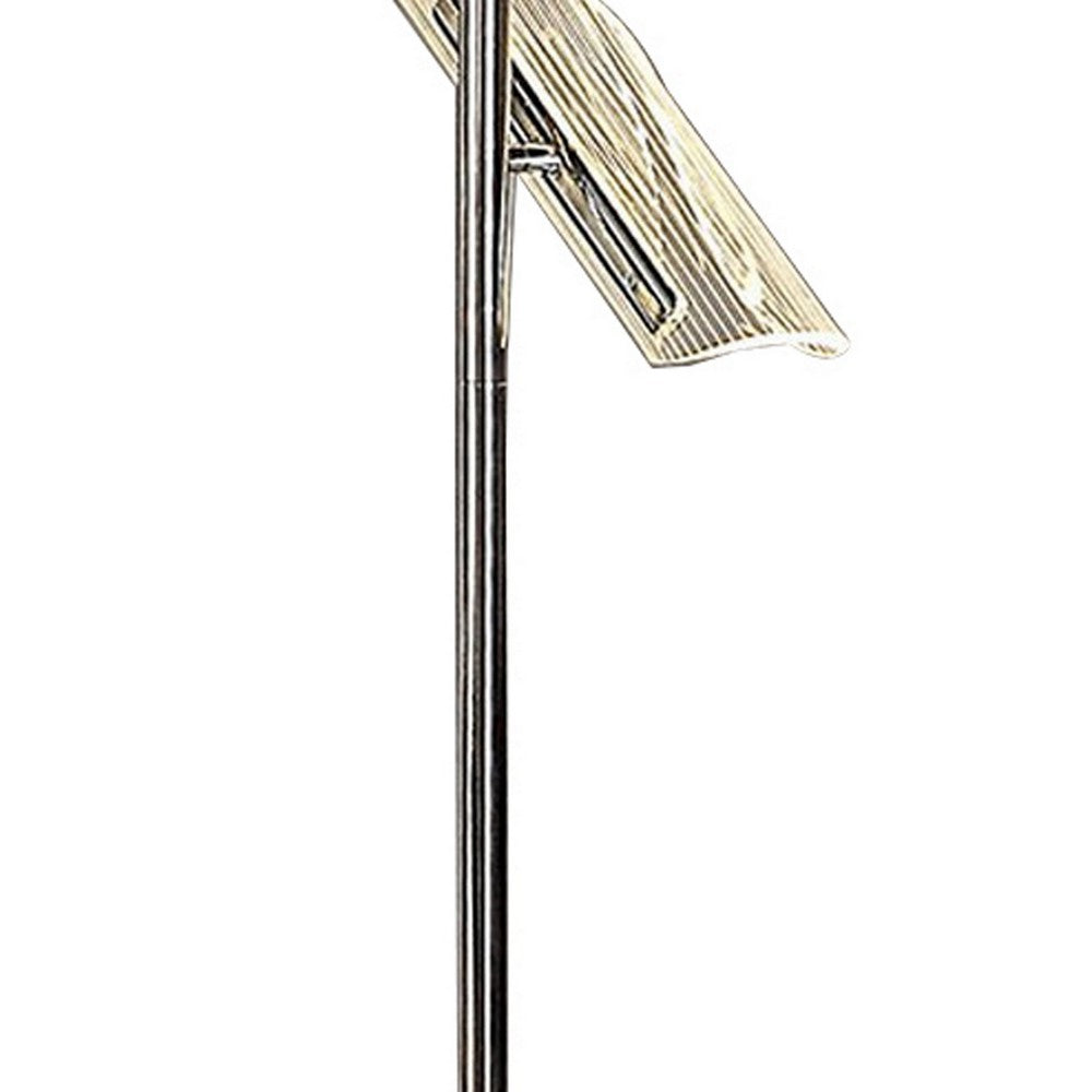 Spark 62 Inch Floor Lamp, 3 Cylindrical Glass Shades, Bright Nickel, Silver - BM309684