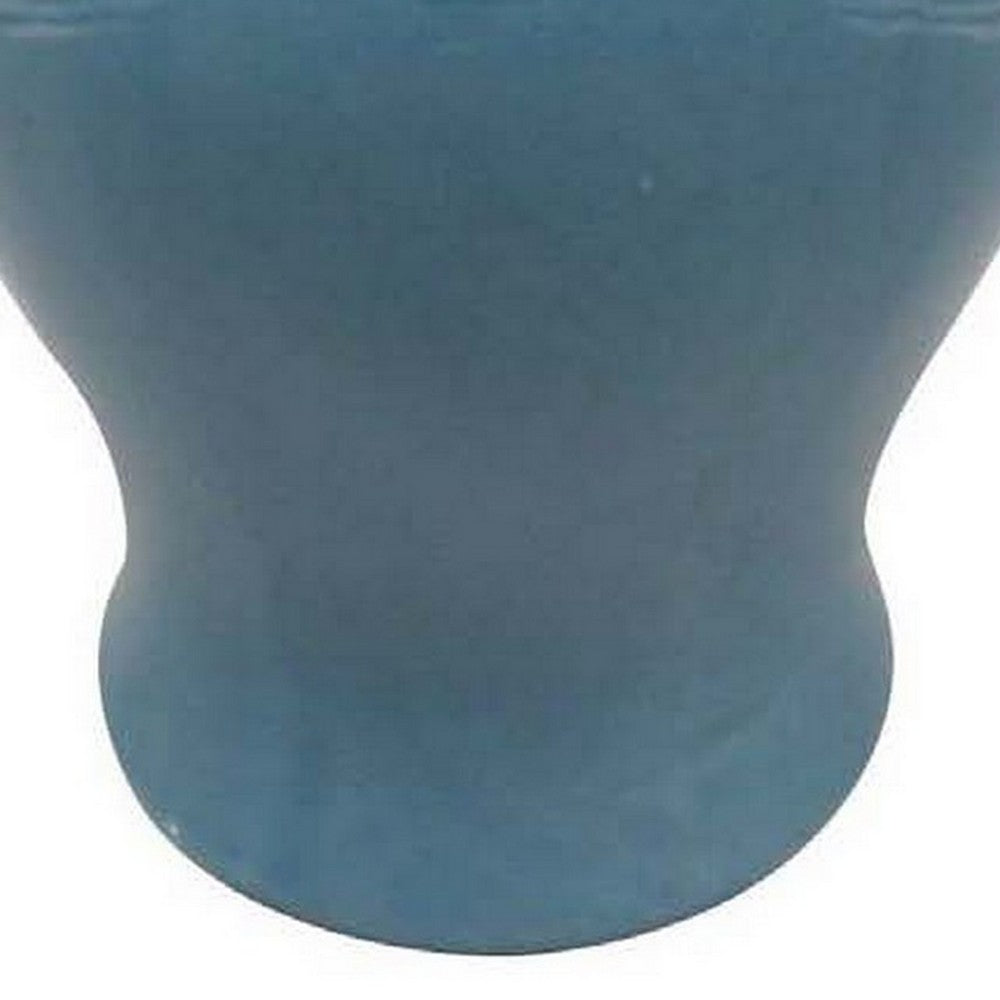 Teli 18 Inch Decorative Temple Ginger Jar, Elegant Ceramic, Glossy Blue - BM309724