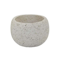 Line 10 Inch Planter Set of 2, Round Shaped Resin Body, Textured White - BM309740