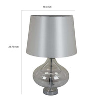 Lilo 24 Inch Table Lamp, Cone Shade, Round Drop Narrow Top, Transparent - BM309768