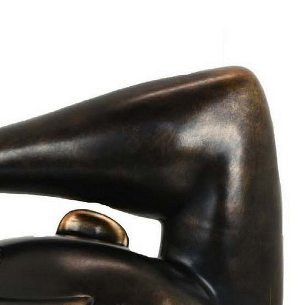 16 Inch Accent Table Decor, Bronze Resin, Artistic Gesturing Human Design - BM309775