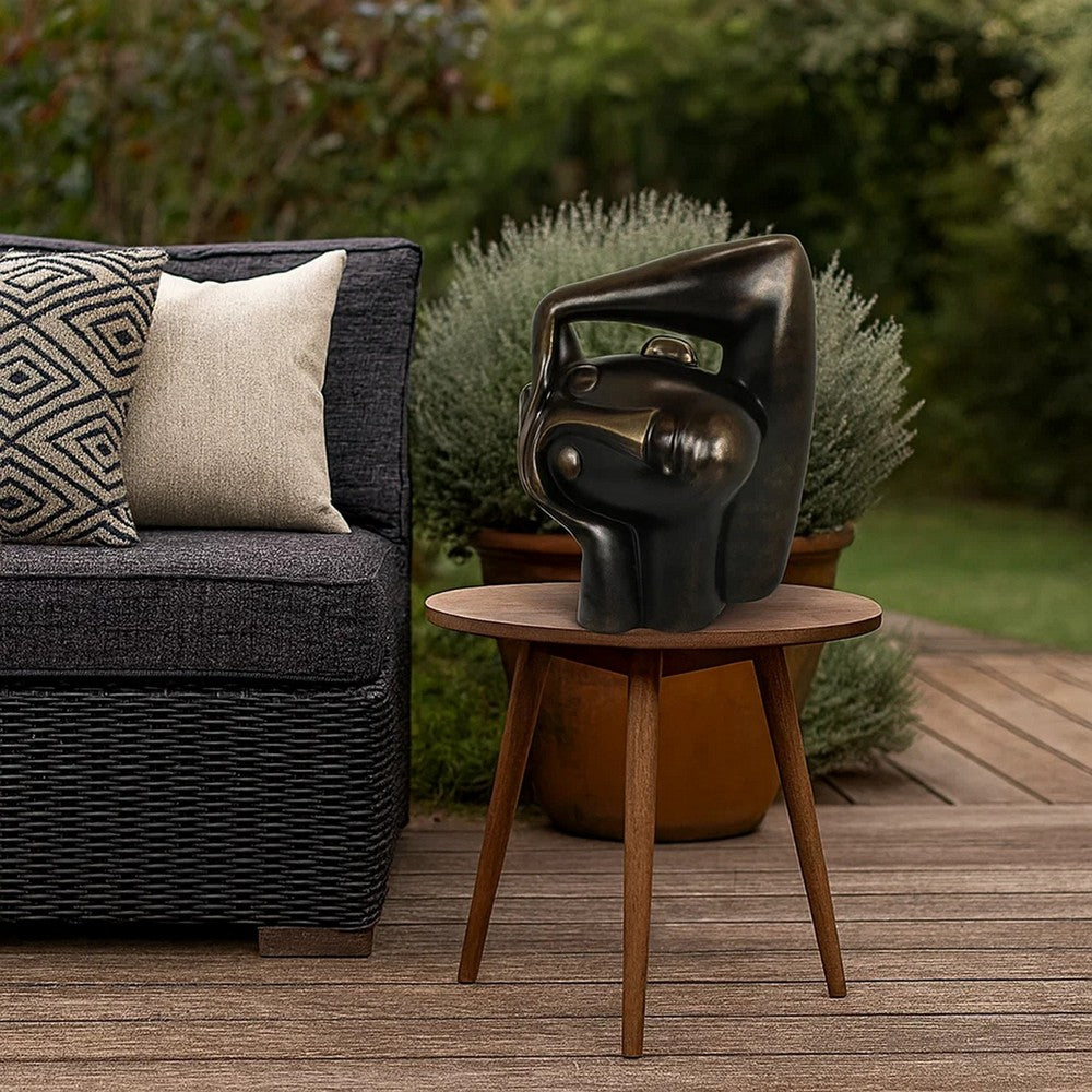 16 Inch Accent Table Decor, Bronze Resin, Artistic Gesturing Human Design - BM309775