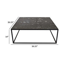Riyan 39 Inch Plant Stand Table, Square Open Black Metal Frame, Shiny - BM309776