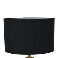 28 Inch Table Lamp, Black Drum Shade, Classic Gold Turned Body Design - BM309799