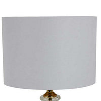 22 Inch Table Lamp, Modern Clear Glass Turned Body, Classic Gold Accents - BM309804