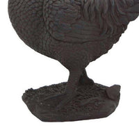 36 Inch Accent Table and Garden Decor, Hen Figurine, Resin, Brown - BM309811